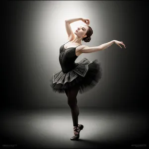 Graceful Ballet Dance Silhouette in Studio
