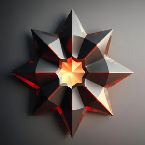 Sparkling 3D Maple Symbol with Pinwheel Design