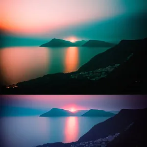 Vibrant Sunset Casting Heavenly Glow over Horizon