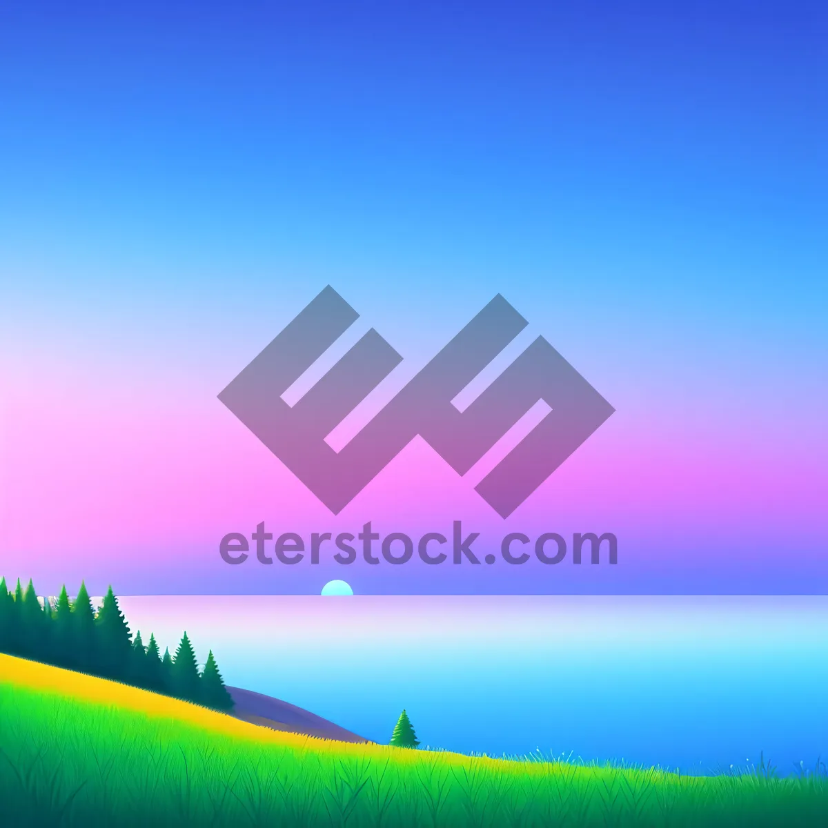 Picture of Vibrant Summer Landscape Under Clear Blue Sky