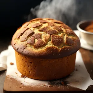 Delicious chocolate muffin for breakfast snack.