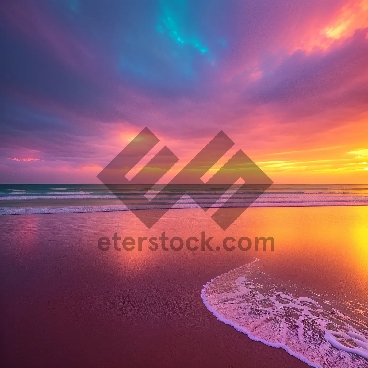 Picture of Serene Sunset over Majestic Ocean