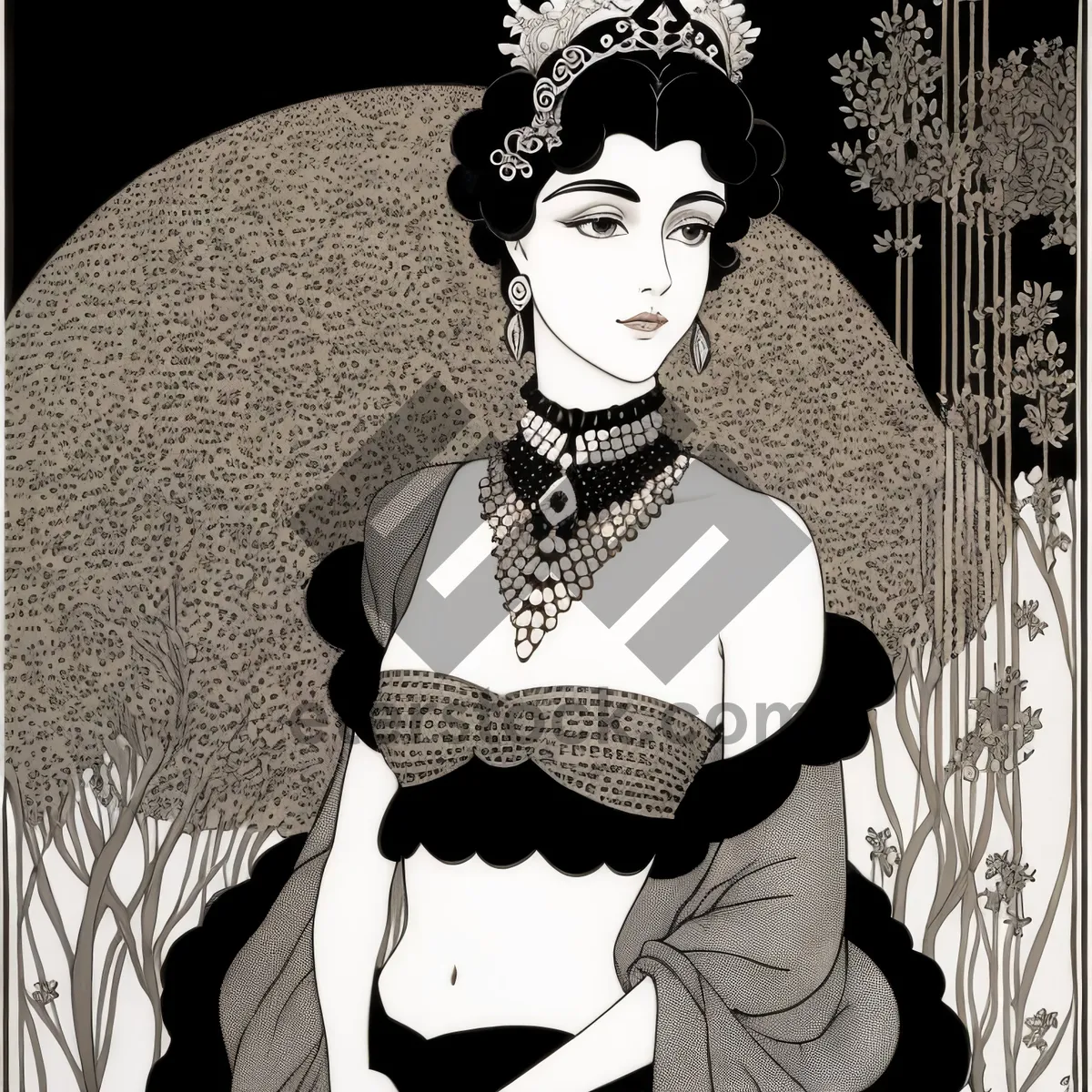 Picture of Sexy Black Masked Lady with Elegant Style