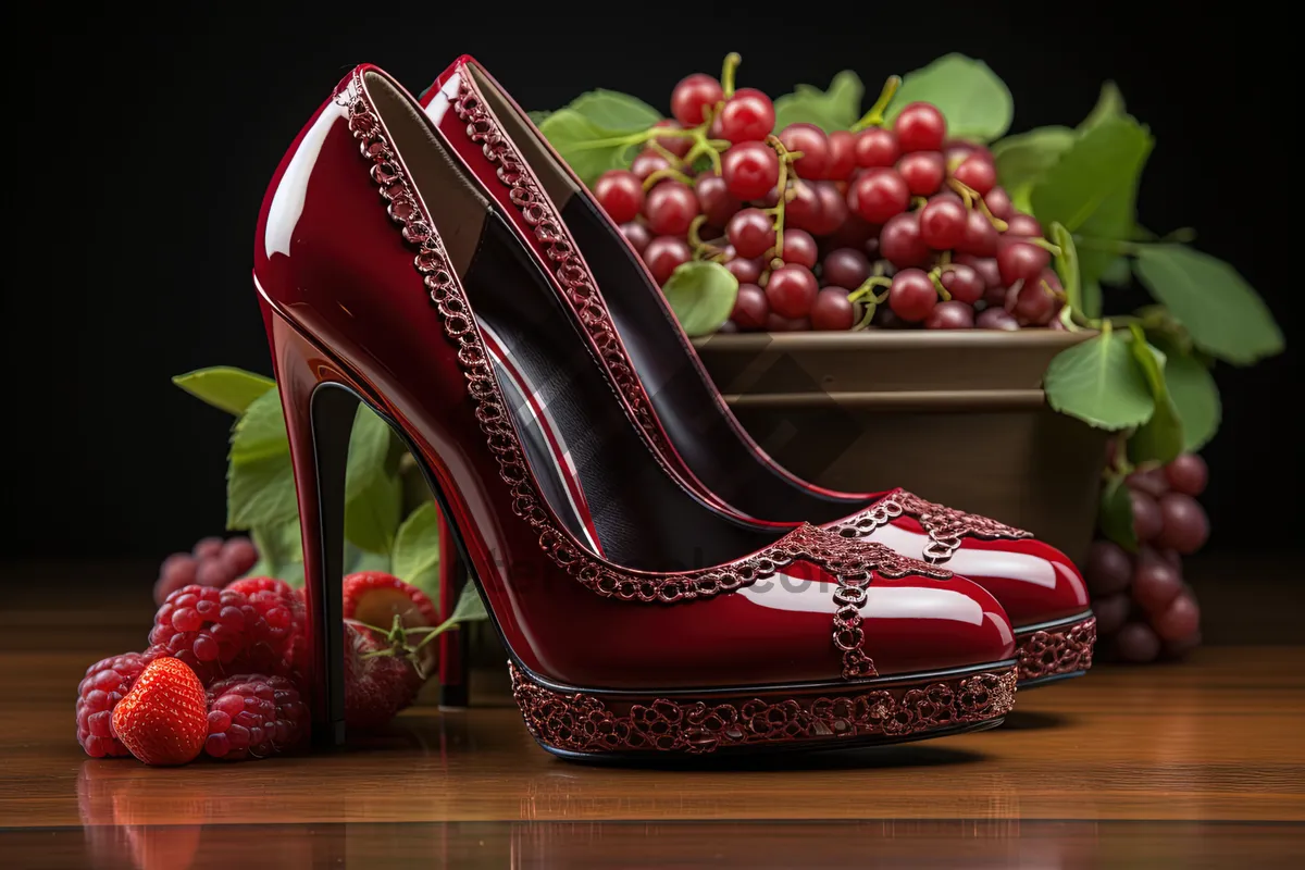 Picture of Fresh Cherry Berry Leather Shoes for Fashionable Feet