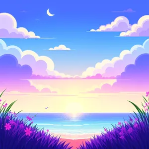 Starry Winter Night: Graphic Art Wallpaper with Moon and Stars