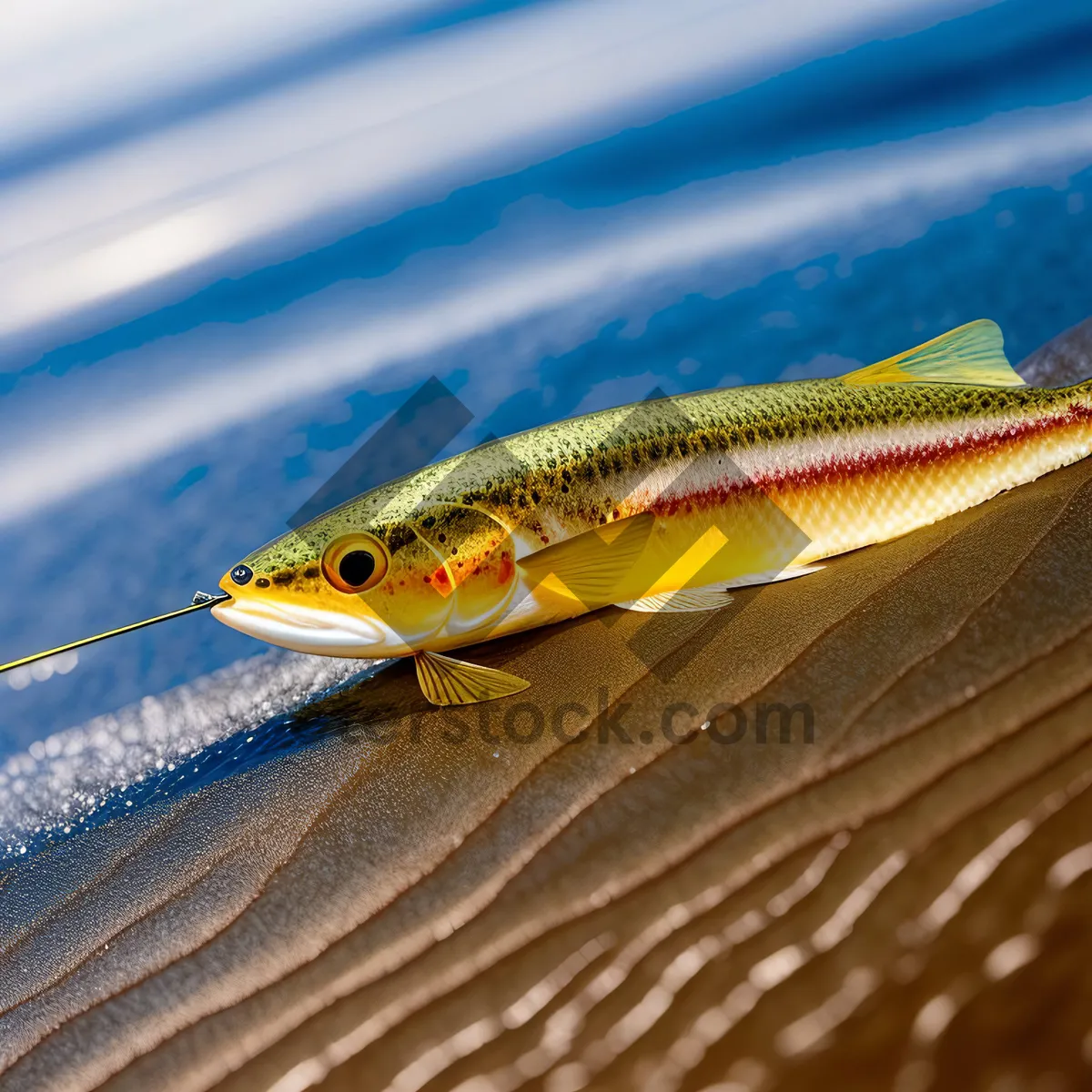 Picture of Oceanic Finned Catch: Wildlife Fishing Gear in Underwater Aquarium