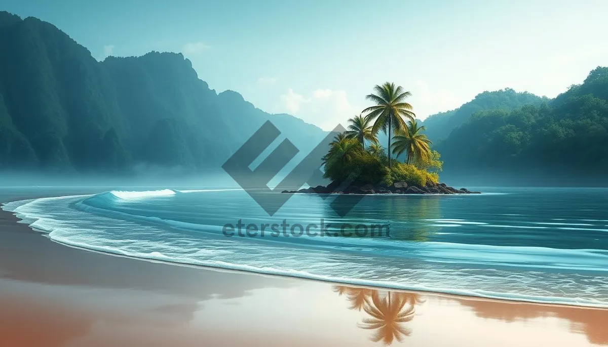 Picture of Tropical beach vacation paradise with crystal turquoise water.