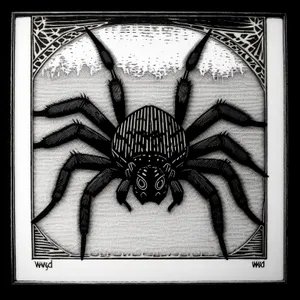 Vintage Arachnid Art: Old-world Textured Spider