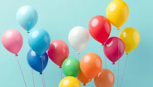Festive balloon ribbon decoration for birthday party celebration.