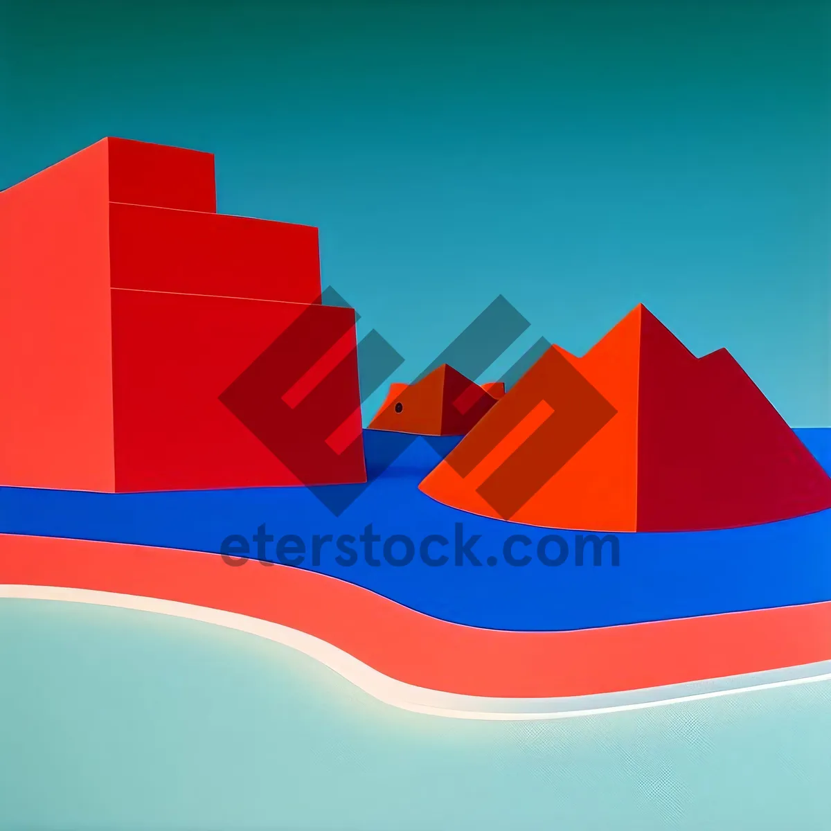 Picture of Flag-shaped Pyramid Design for Country Symbol Art