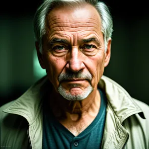 Serious older man with captivating gaze