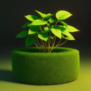 Fresh Leaf Sprouting in Garden Pot