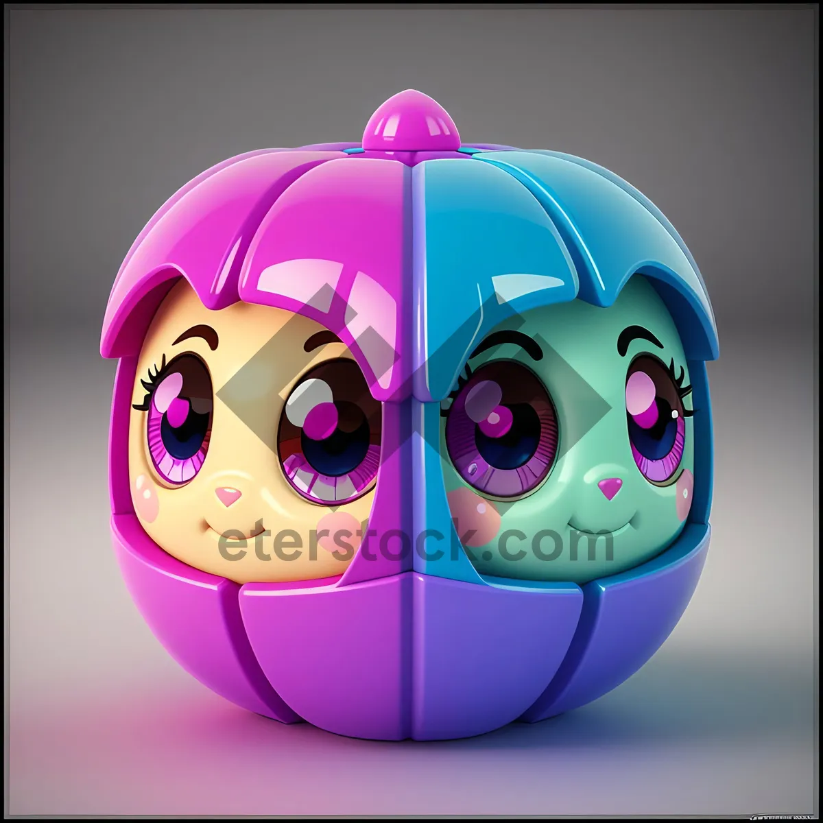 Picture of Happy Cartoon Pumpkin Squash Soccer Ball