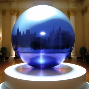 Globe-shaped glass candle holder with light inside