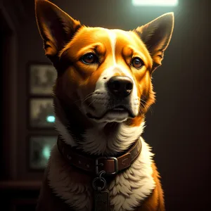 Adorable Brown Purebred Canine Pooch - Studio Portrait