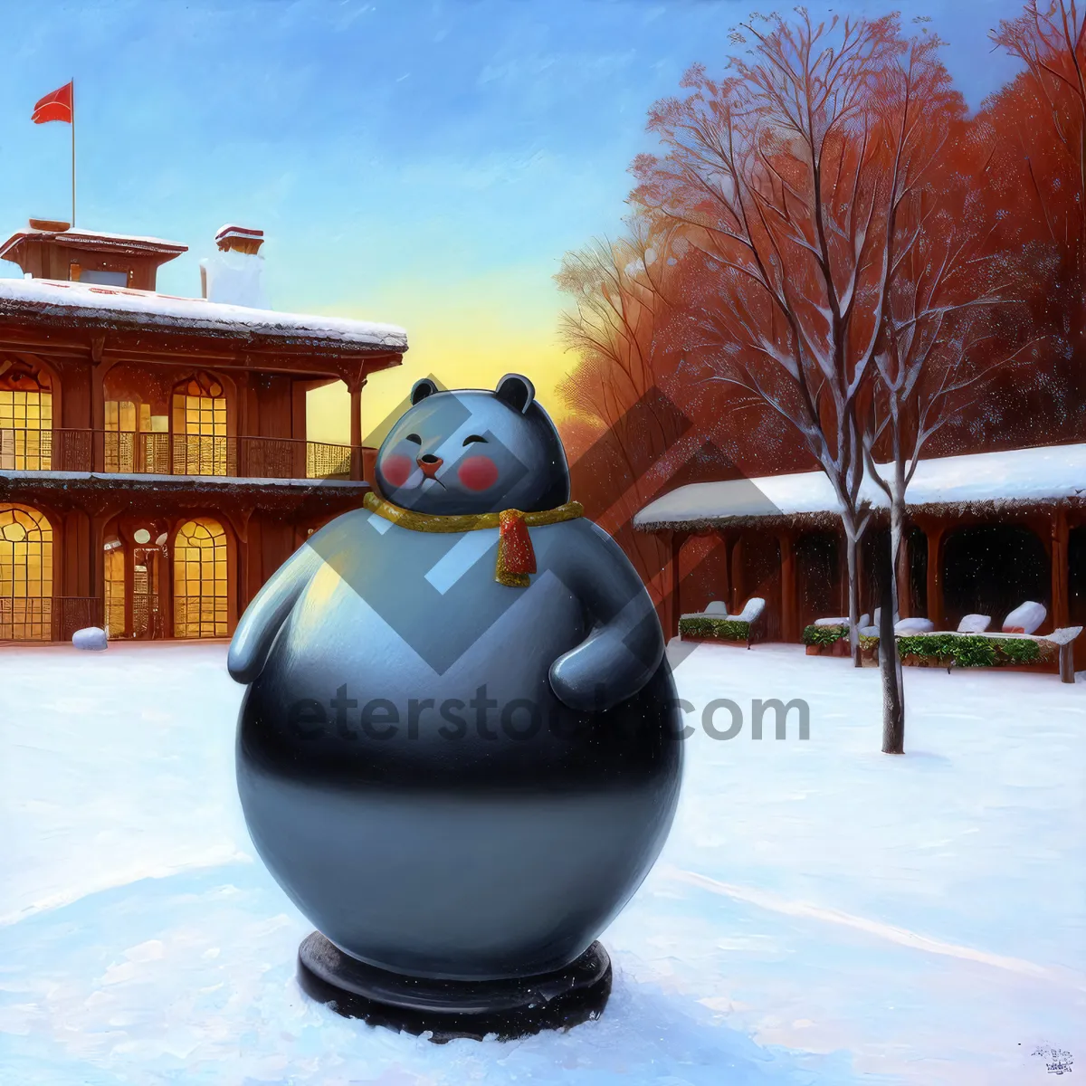 Picture of Ball-shaped Teapot Decor for Festive Celebration