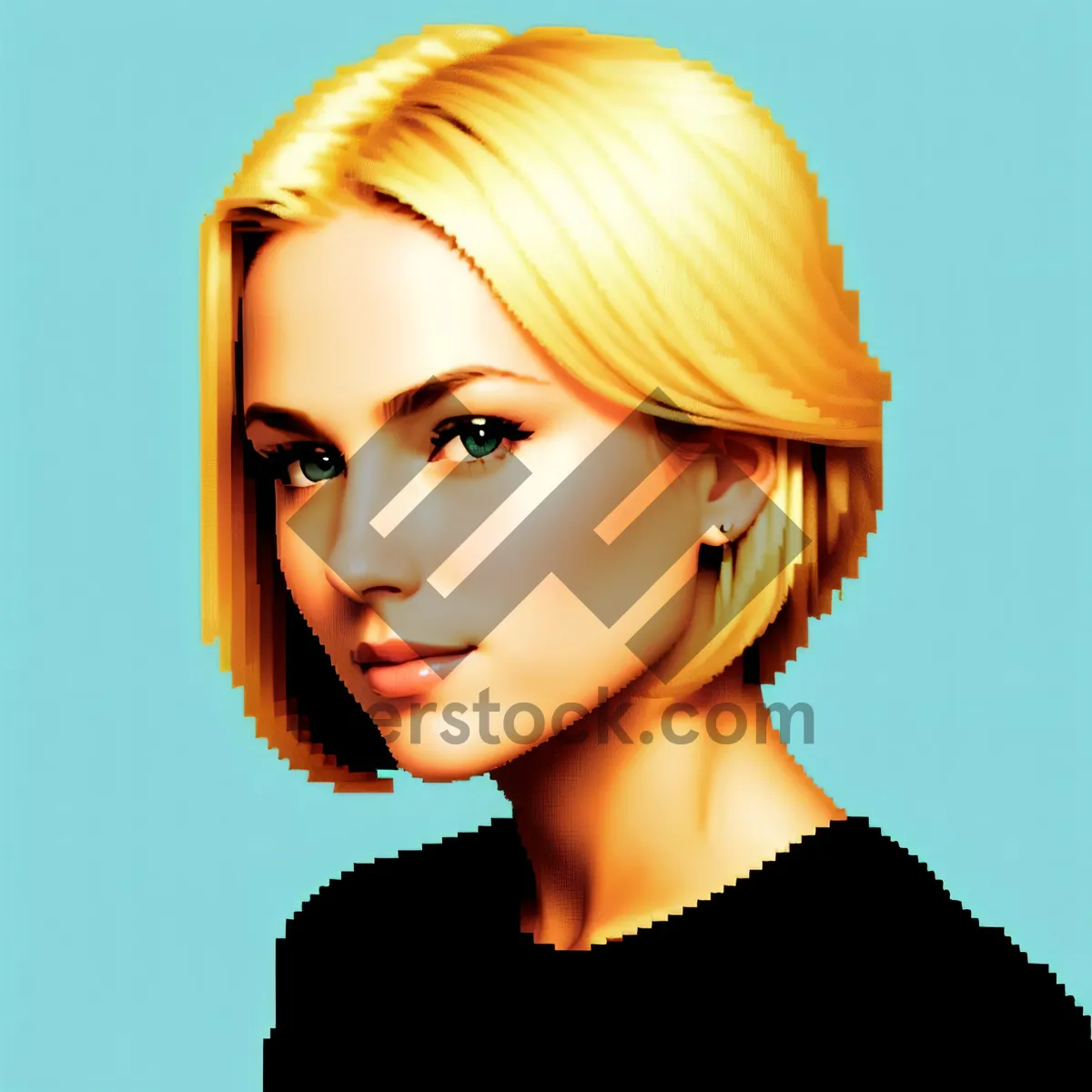 Picture of Elegant Blonde Model with Attractive Hairstyle