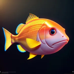 Golden Fish Swimming in Vibrant Aquarium