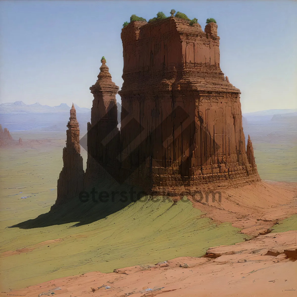 Picture of Majestic Cliffside Desert Temple in National Park