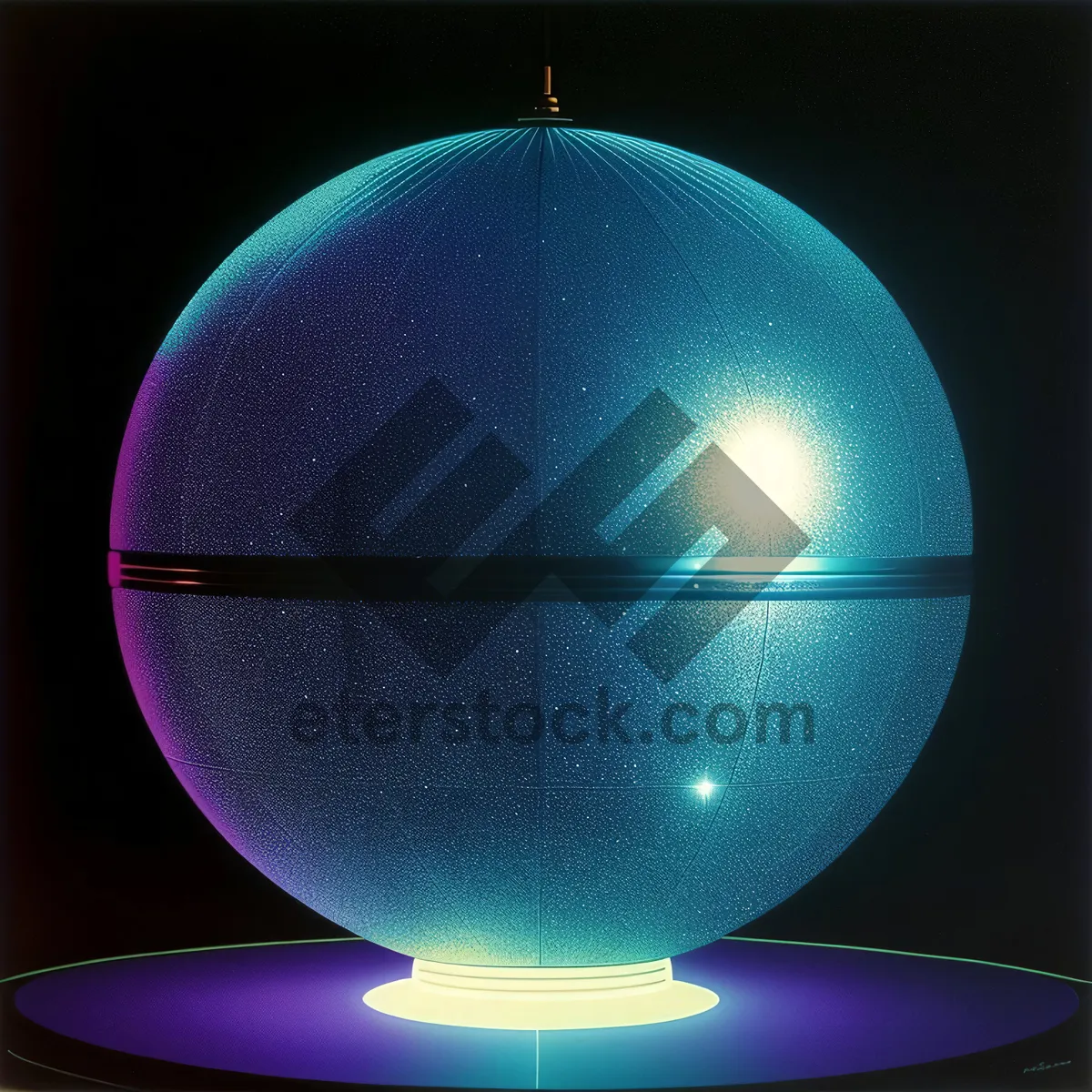 Picture of Spherical Glass Orb with Planet-Like Illumination