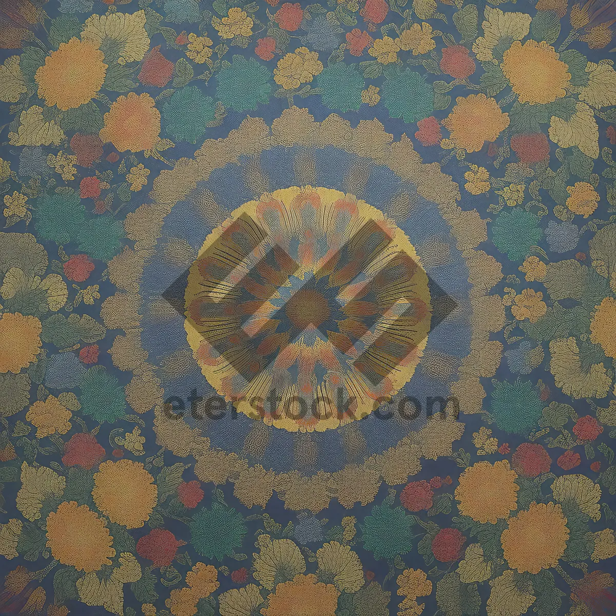 Picture of Vintage Floral Damask Pattern on Seamless Decorative Wallpaper