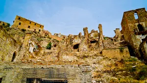 Ancient Castle Overlooking Historic City Skyline