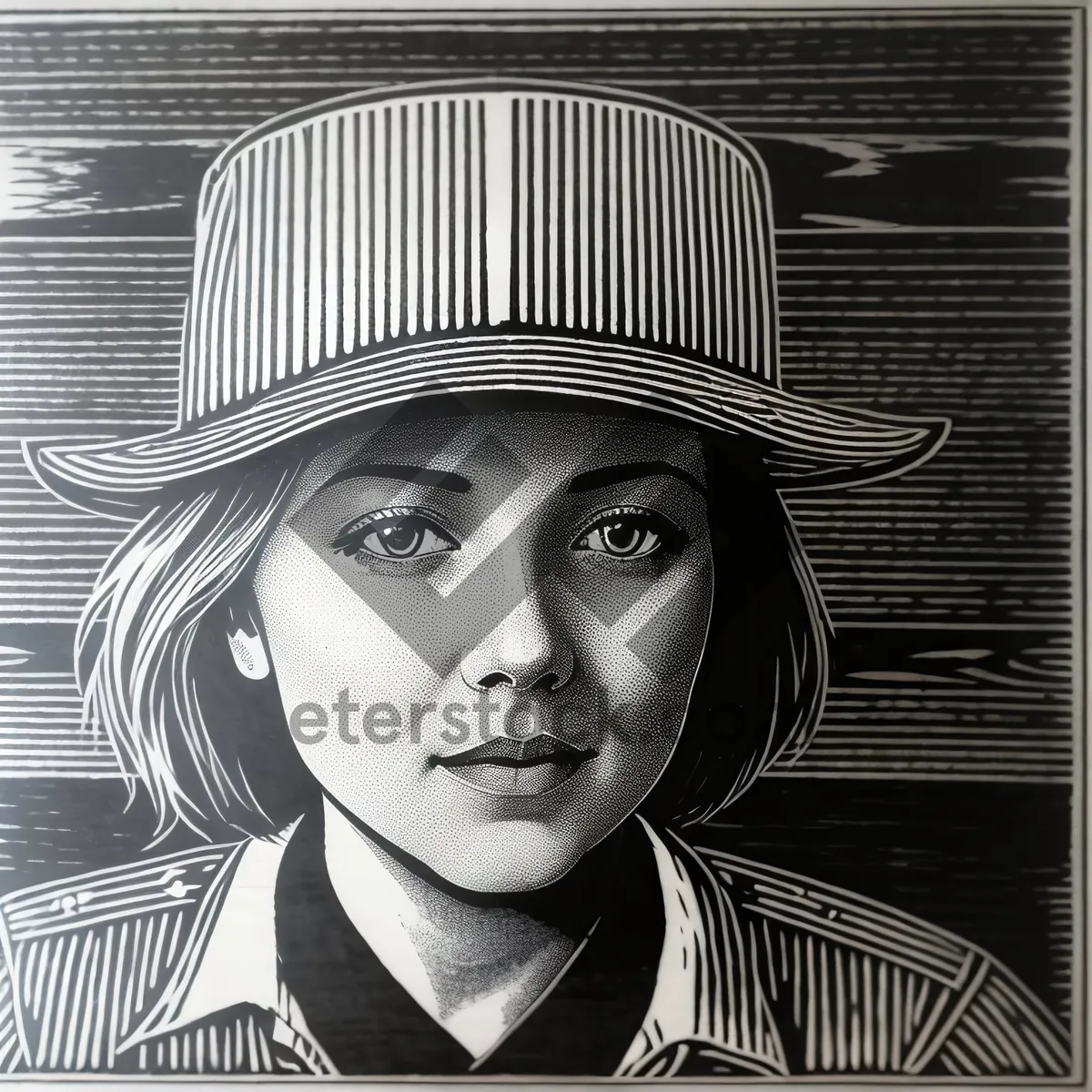 Picture of Stylish Cowboy Hat Portrait - Grille Ventilator Device