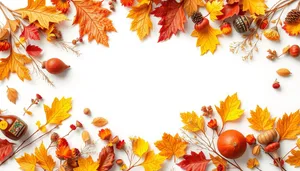 Floral Autumn Wallpaper Design with Orange Leaves and Flowers