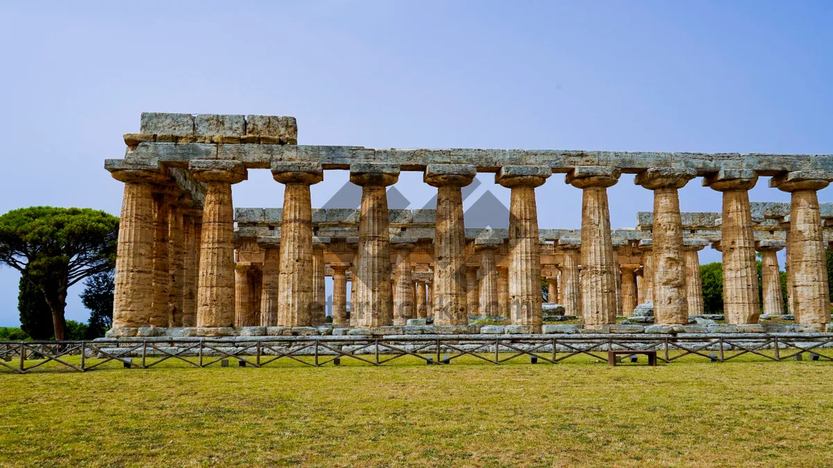 Picture of Ancient Roman Triumphal Arch Ruins in Historic City