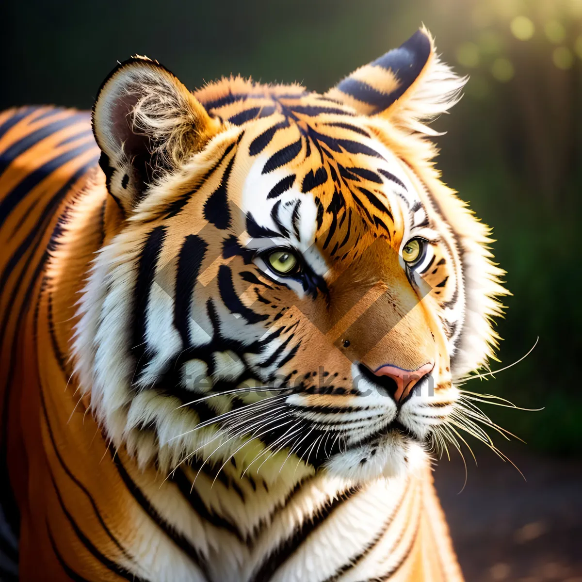 Picture of Wild Striped Tiger Cat in Jungle