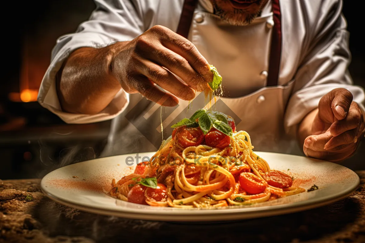 Picture of Delicious gourmet salad with fresh vegetables and cheese