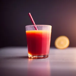 Refreshing Sour Fruit Juice Cocktail in Glass