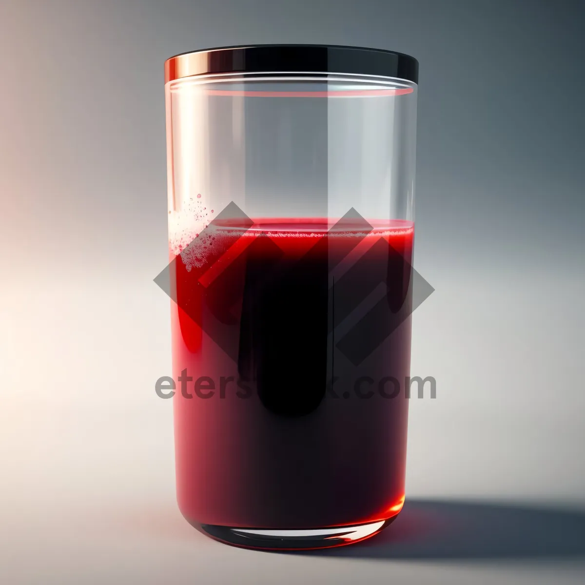 Picture of Refreshing Wine Cocktail in Transparent Glass at Bar