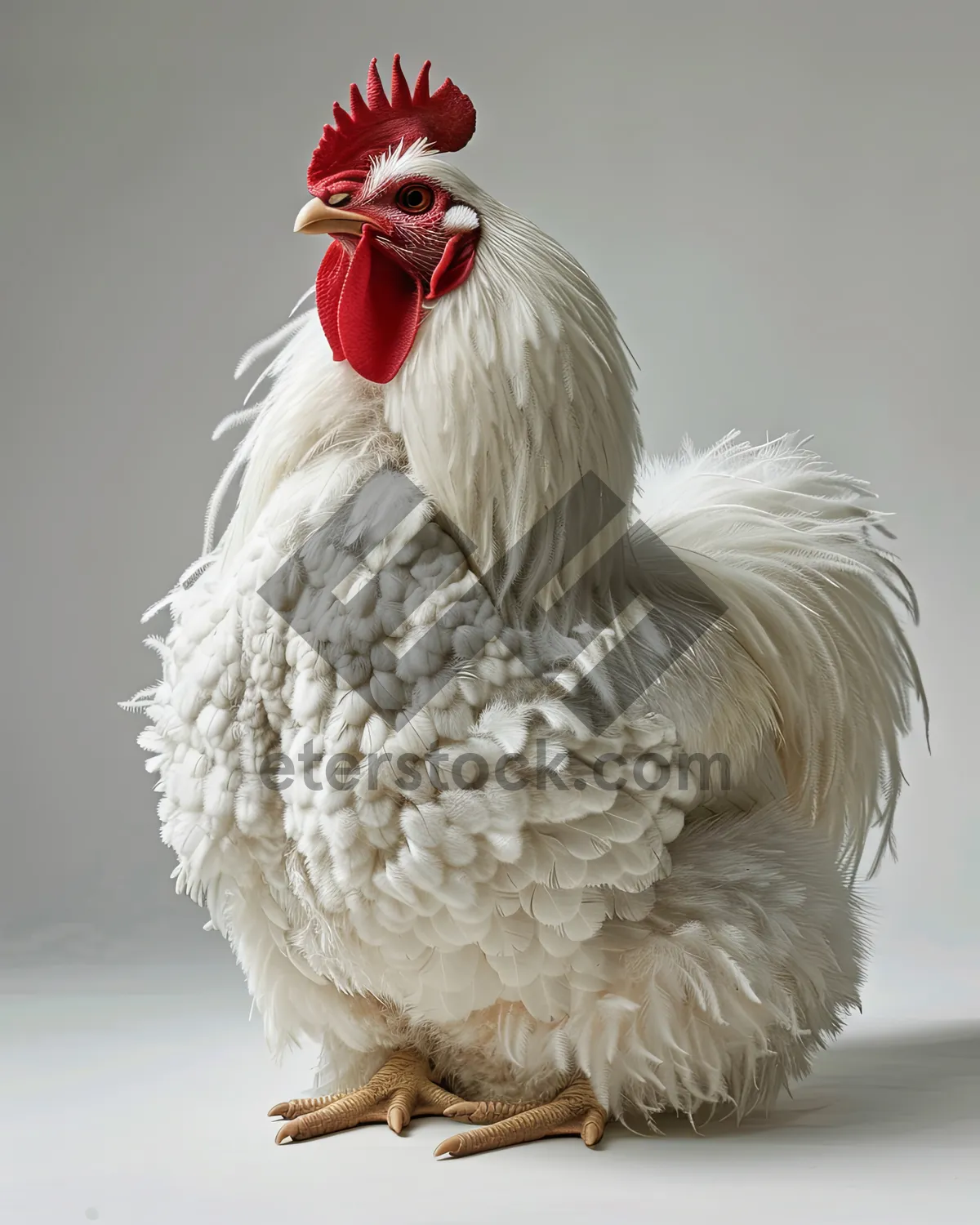 Picture of Farm hen with colorful feathers and distinctive beak