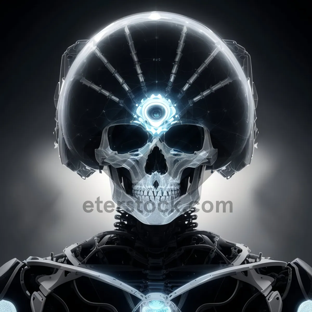 Picture of Black pirate skull 3D anatomy