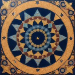 Geometric Arabesque Mosaic Design on Antique Window