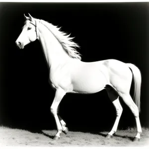 Stunning Thoroughbred Stallion in Lush Brown Pasture