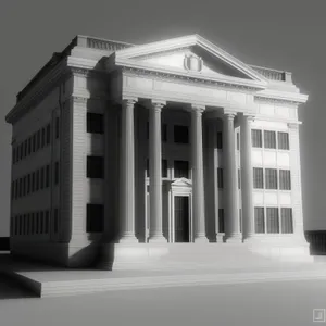 Skyline Landmark: Historic Government Building with Columns