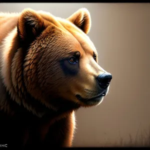 Furry Brown Bear and Cute Dog in Wildlife