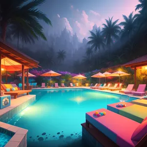 Tropical Getaway: Serene Resort Pool with Ocean Views