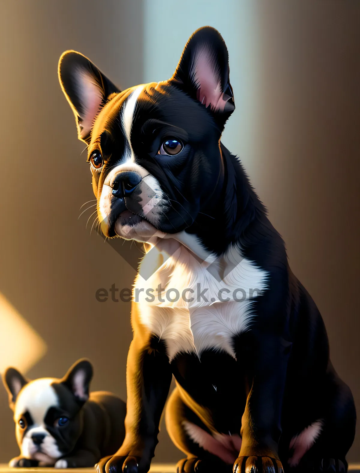Picture of Cute Bull Terrier Puppy in Studio Portrait