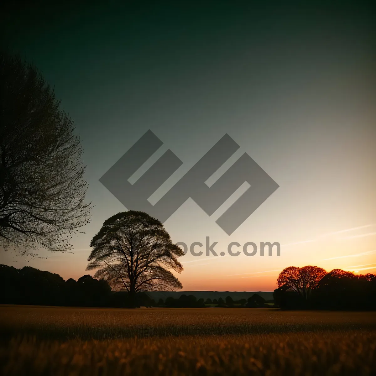 Picture of Golden Horizon: A Majestic Sunset Over a Serene Landscape