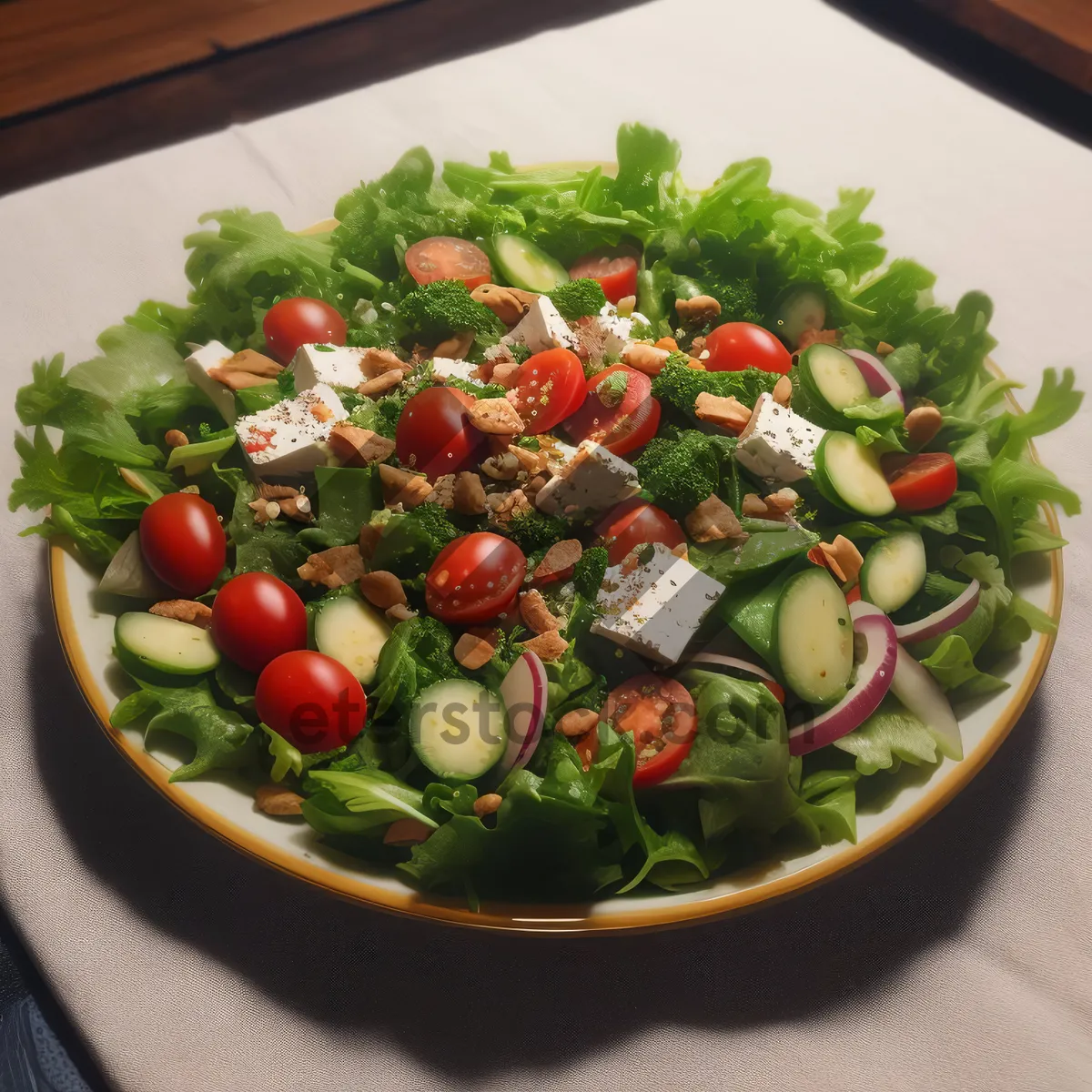 Picture of Healthy Vegetarian Salad with Fresh Organic Produce