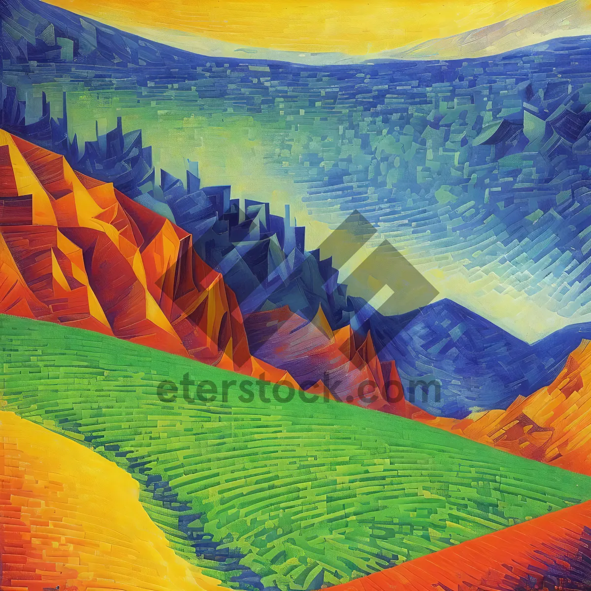 Picture of Colorful Canyon: Acrylic Painter's Textured Watercolor Design