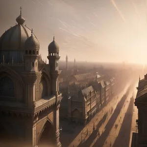 Iconic Mosque Overlooking Historic City Skyline