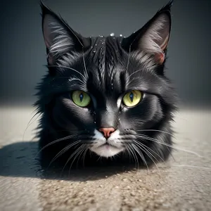 Fluffy Gray Kitty with Captivating Eyes.