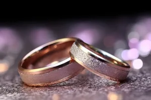 Gold Metal Bangle and Ring Stack