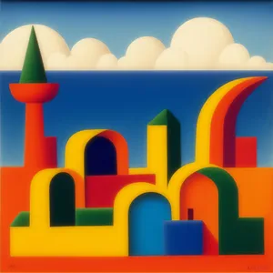 3D Business Area Icon Symbol Sign Shopper Stairs