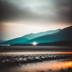 Golden Horizon: Sunset over Rural Meadow
