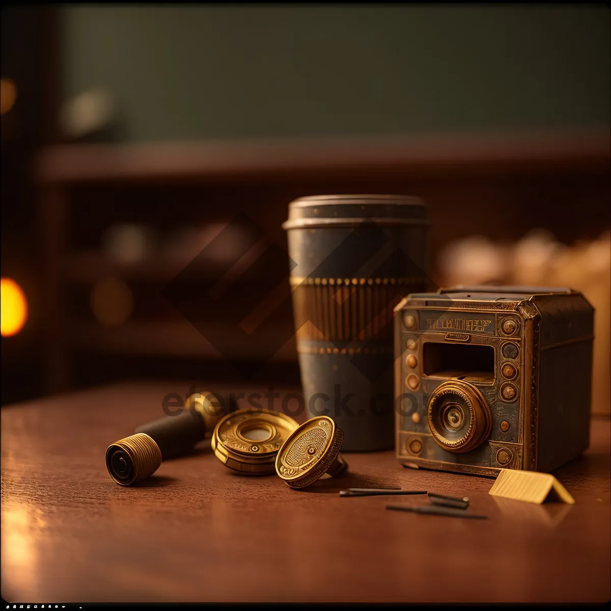 Picture of Vintage Film Camera with Lens and Shutter